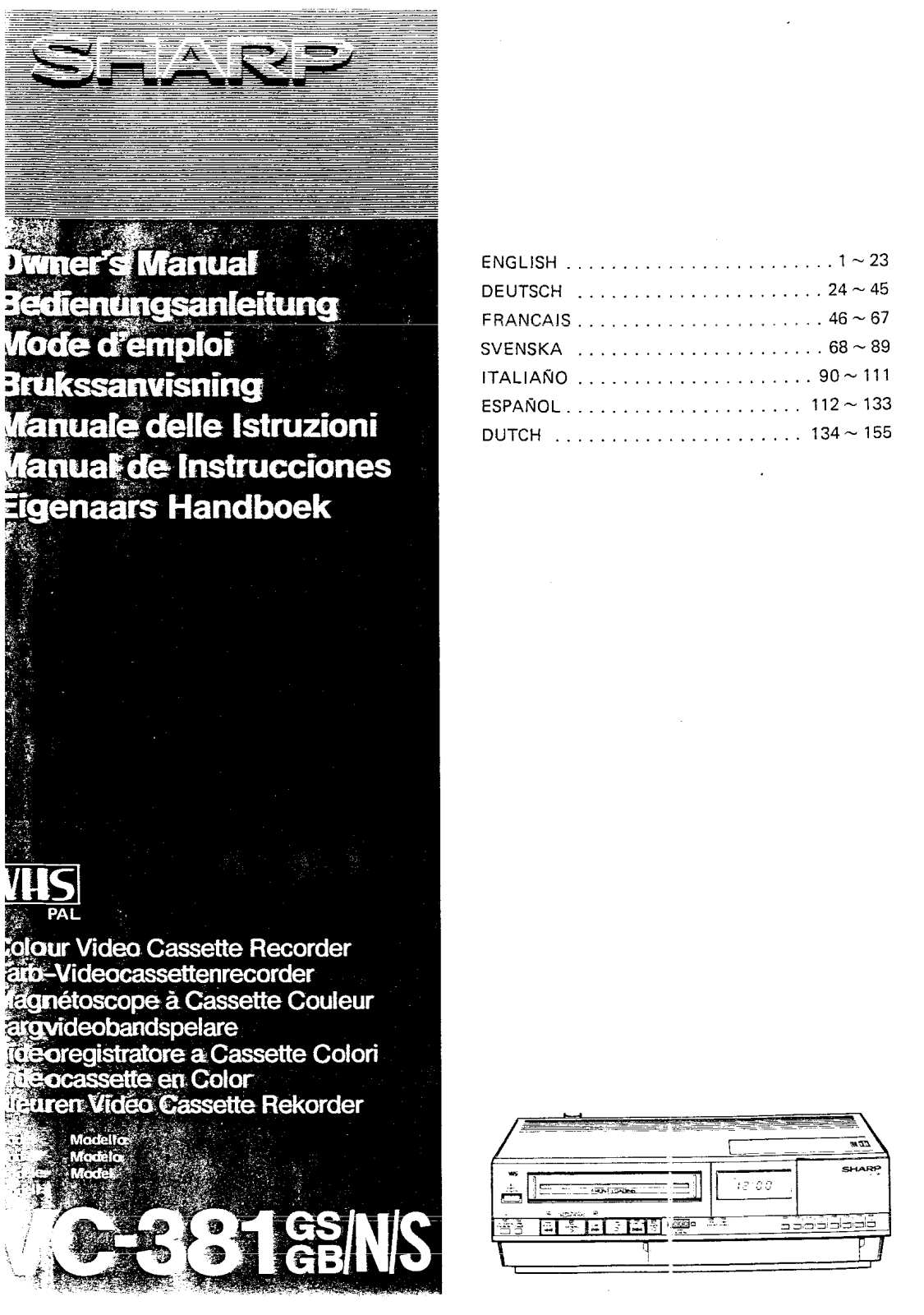 Sharp VC-381 User Manual