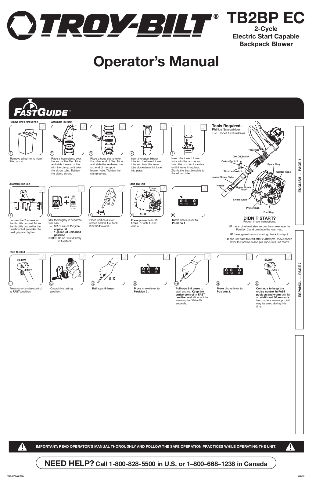 Troy-bilt TB2BP EC User Manual