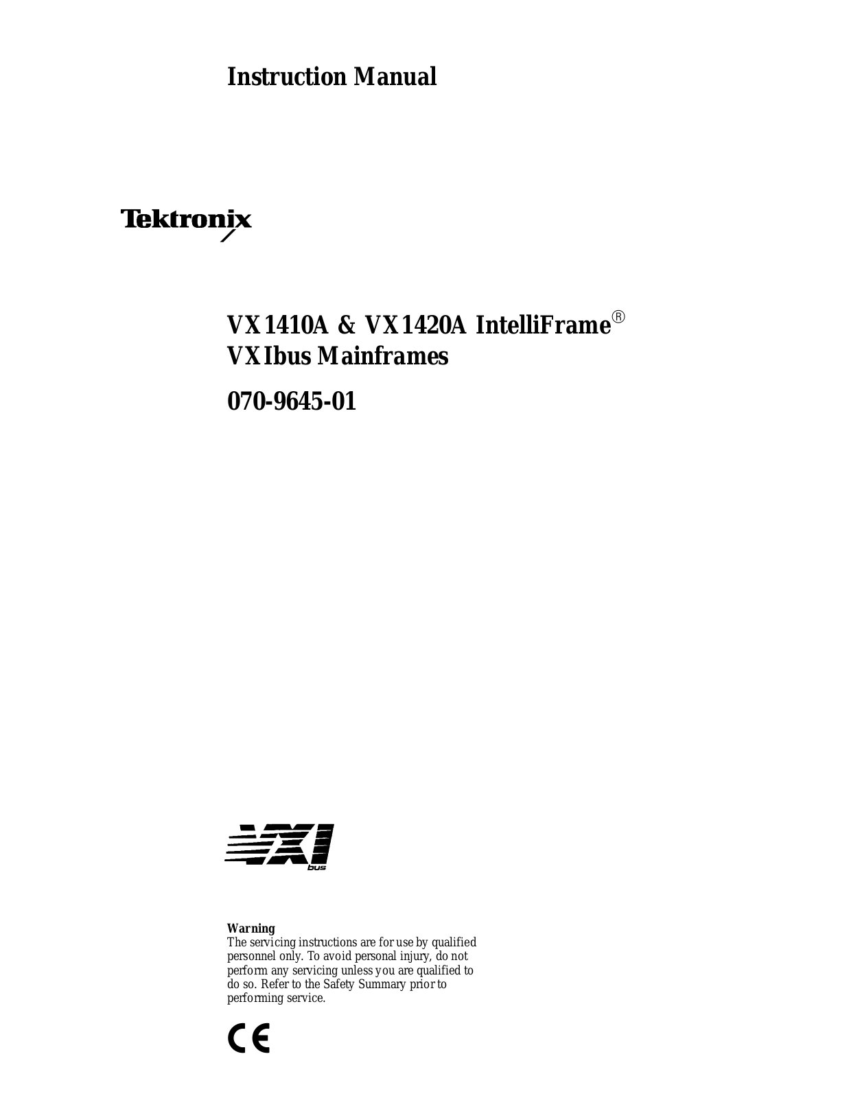 Tektronix VX1420A, VX1410A Service Manual