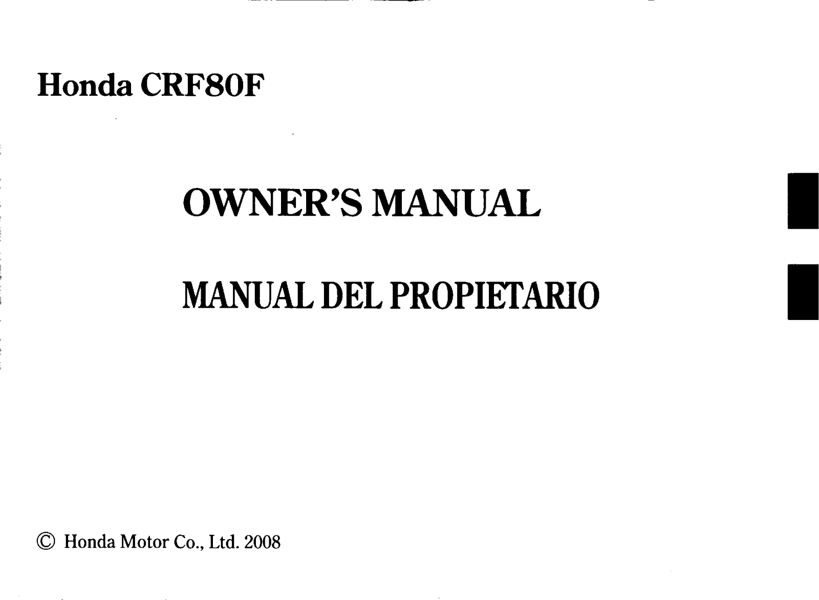 Honda CRF80F Owner's Manual