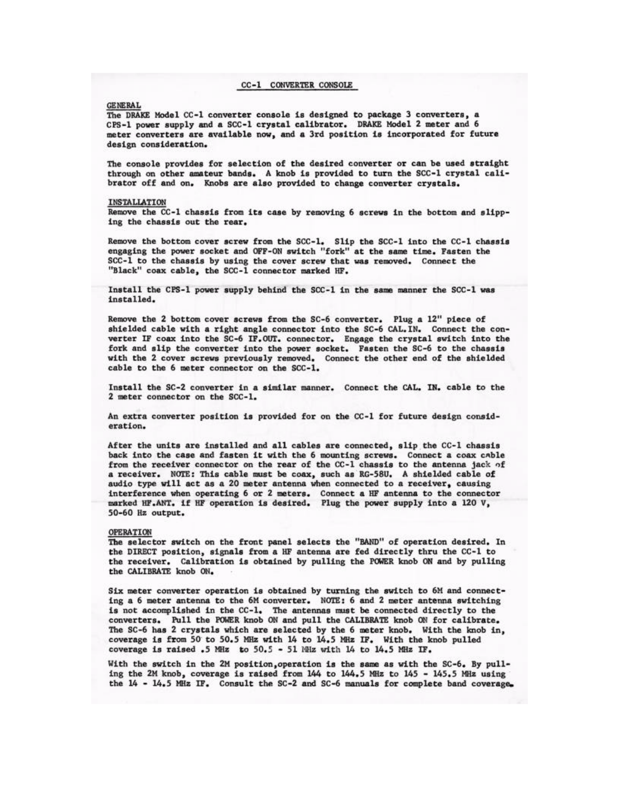 Drake CC-1 User manual - ManualMachine.com