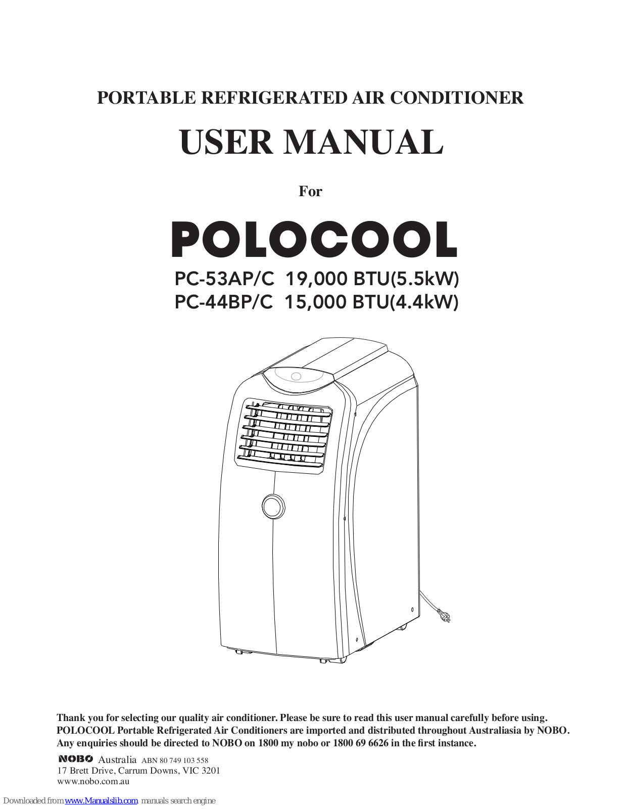 Polocool PC-53AP/C, PC-44BP/C, PC-58AP/C, PC-35AP/C User Manual