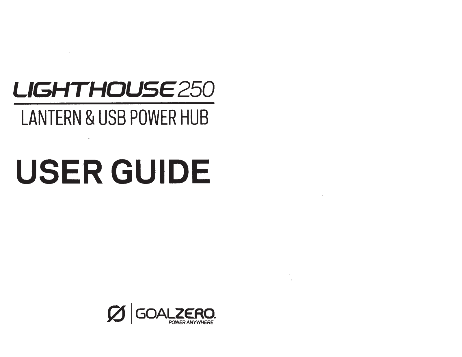 GOAL ZERO LIGHTHOUSE 250 User Manual - ManualMachine.com