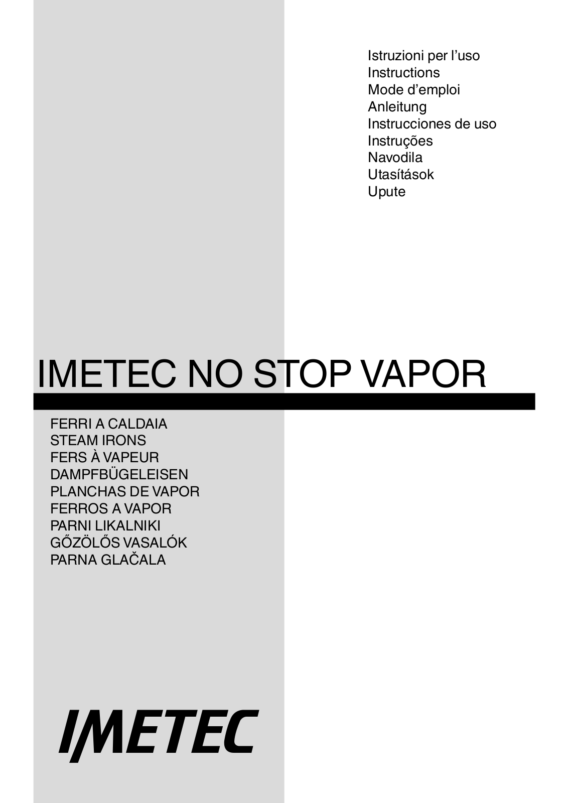 Imetec NO-STOP PRESTIGE ECO User Manual