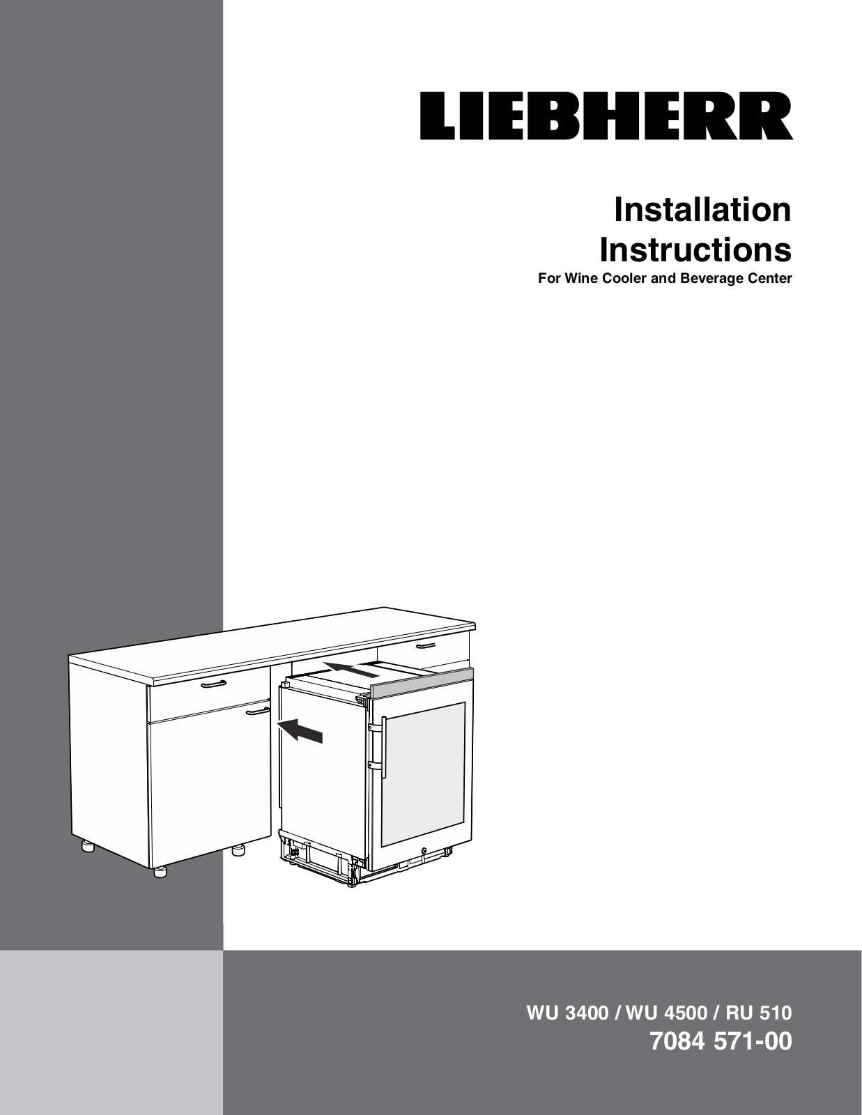 Liebherr WU3400, WU4500, RU510 Installation Manual