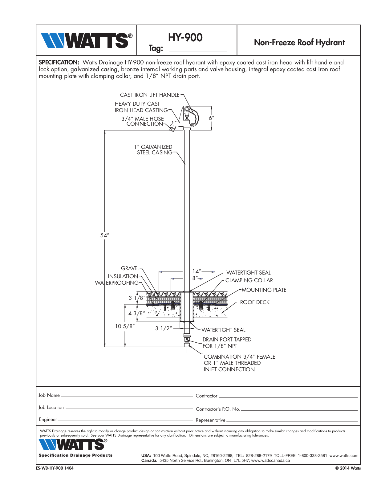 Watts HY-900 User Manual