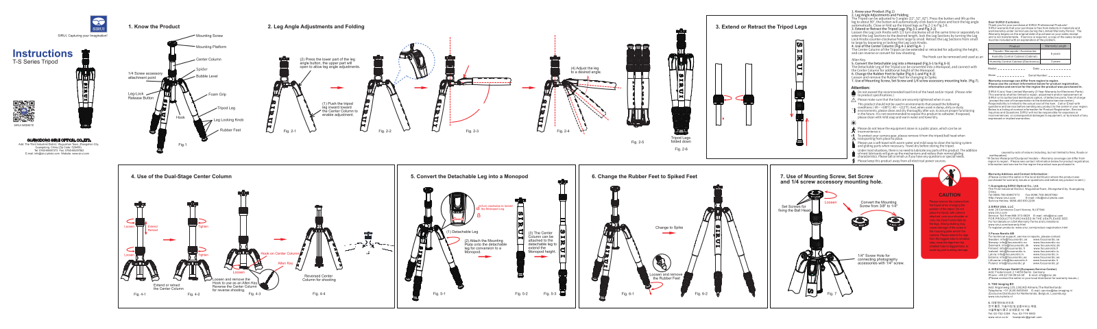 Sirui T-025SK+B-00K User Manual