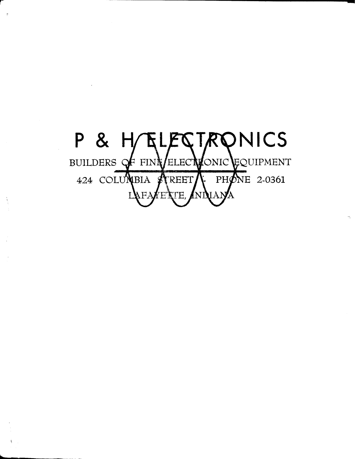 P & H Electronics DI-1 User Manual