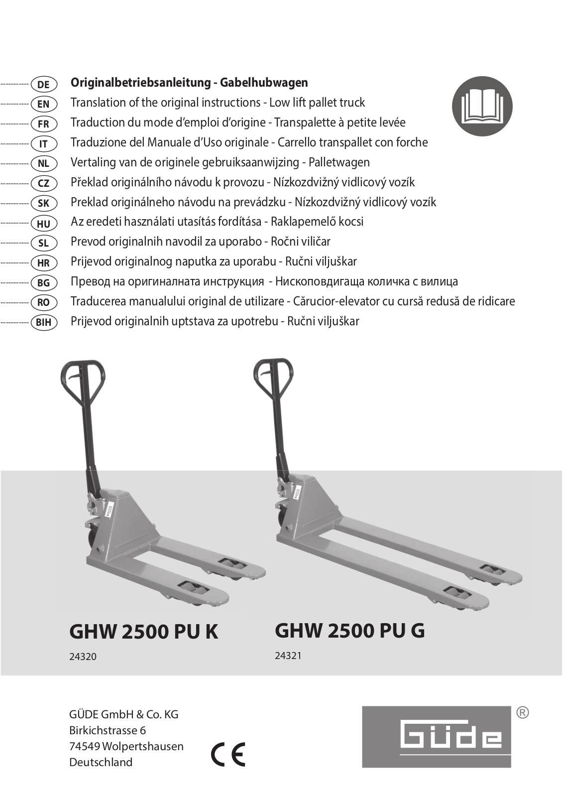 GÜDE GHW 2500 PU G operation manual