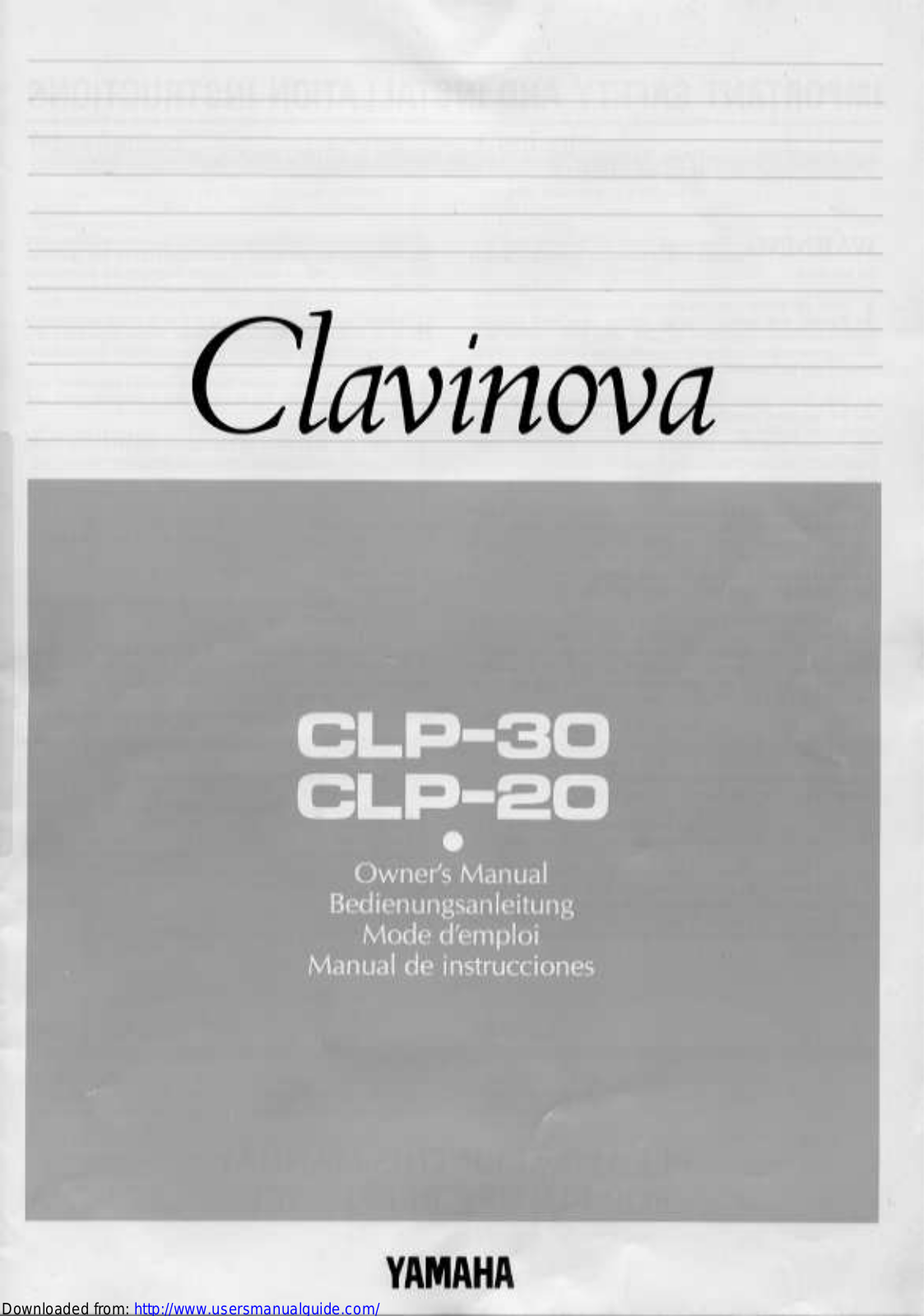 Yamaha Audio CLP-30, CLP-20 User Manual