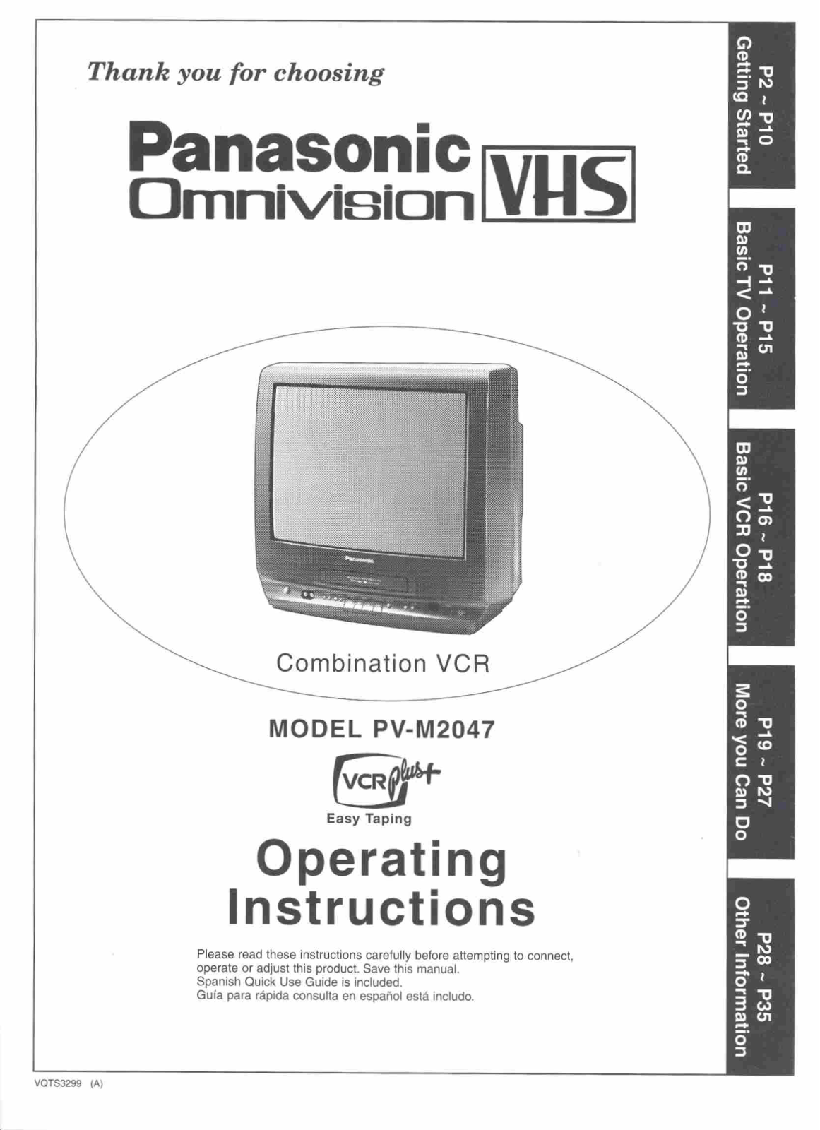 Panasonic PV-M2047 User Manual