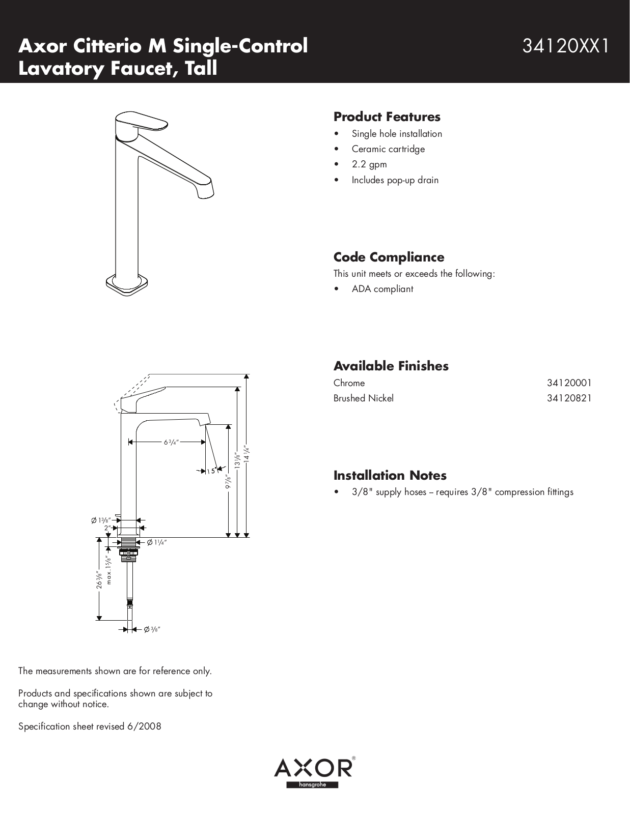 Hans Grohe Axor User Manual