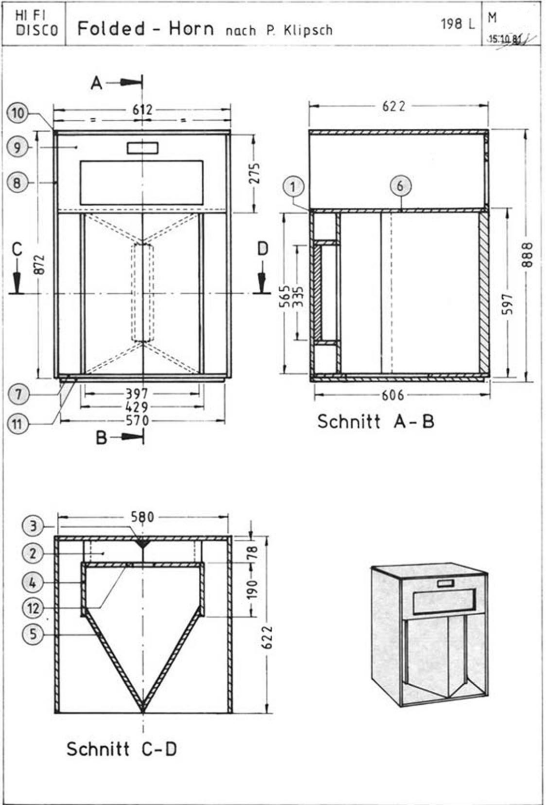 Klipsch Folded horn Schematic