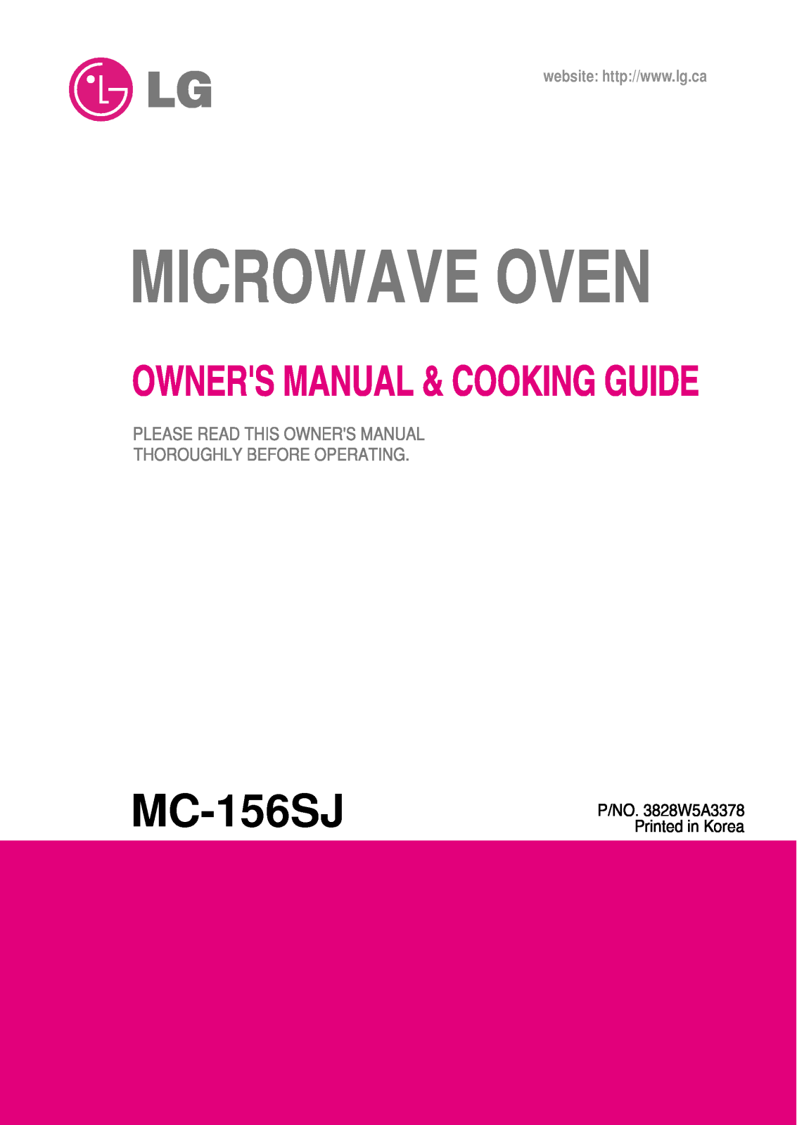 LG MC-156SJ User Manual