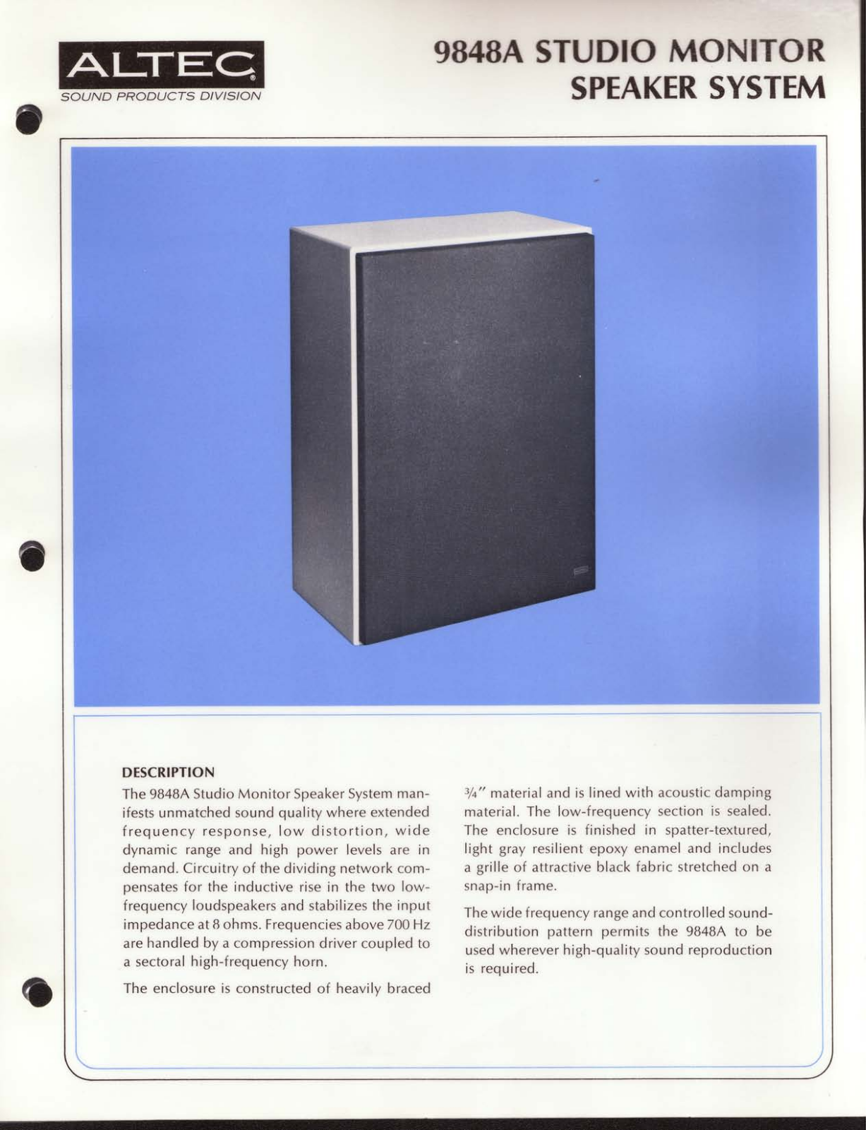 Altec lansing 9848A User Manual