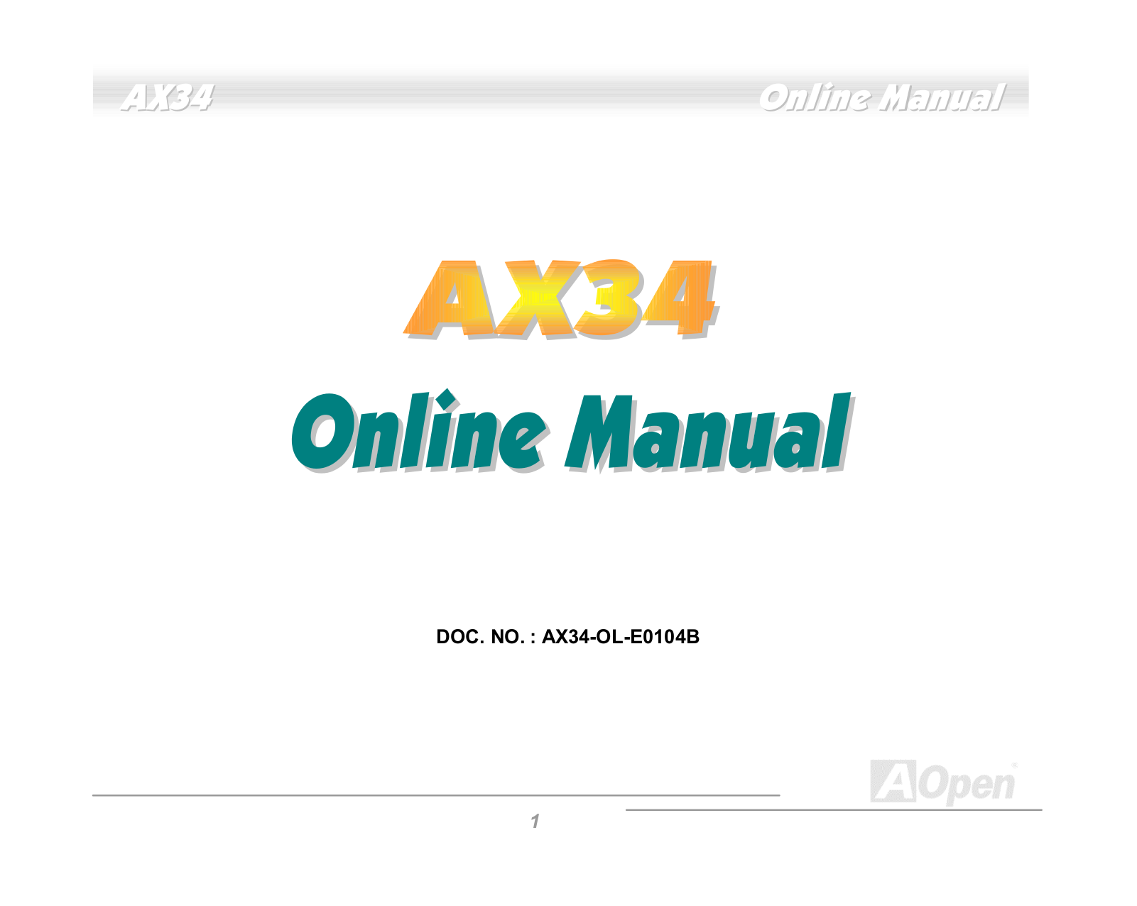 AOpen AX34 User Manual