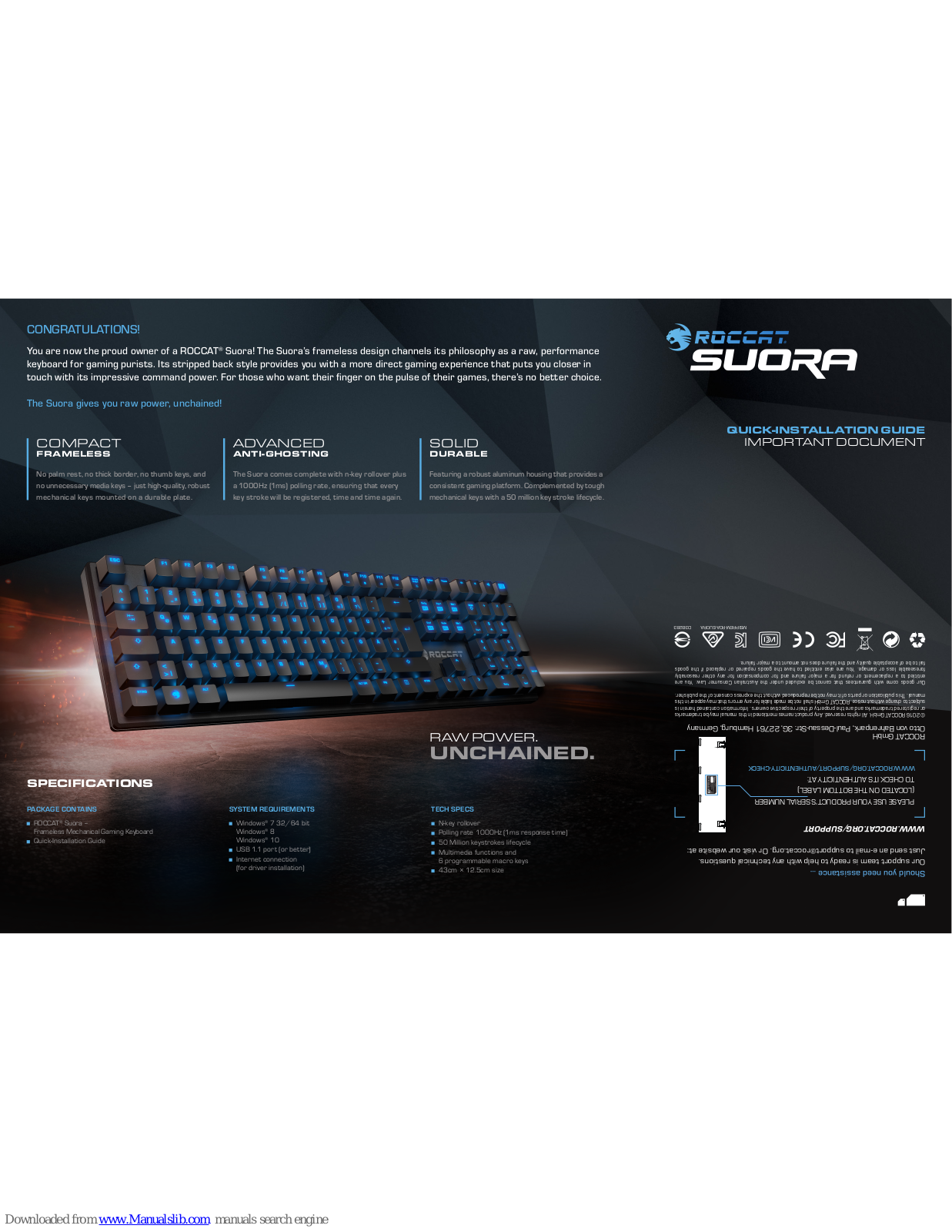 Roccat SUORA Quick Installation Manual