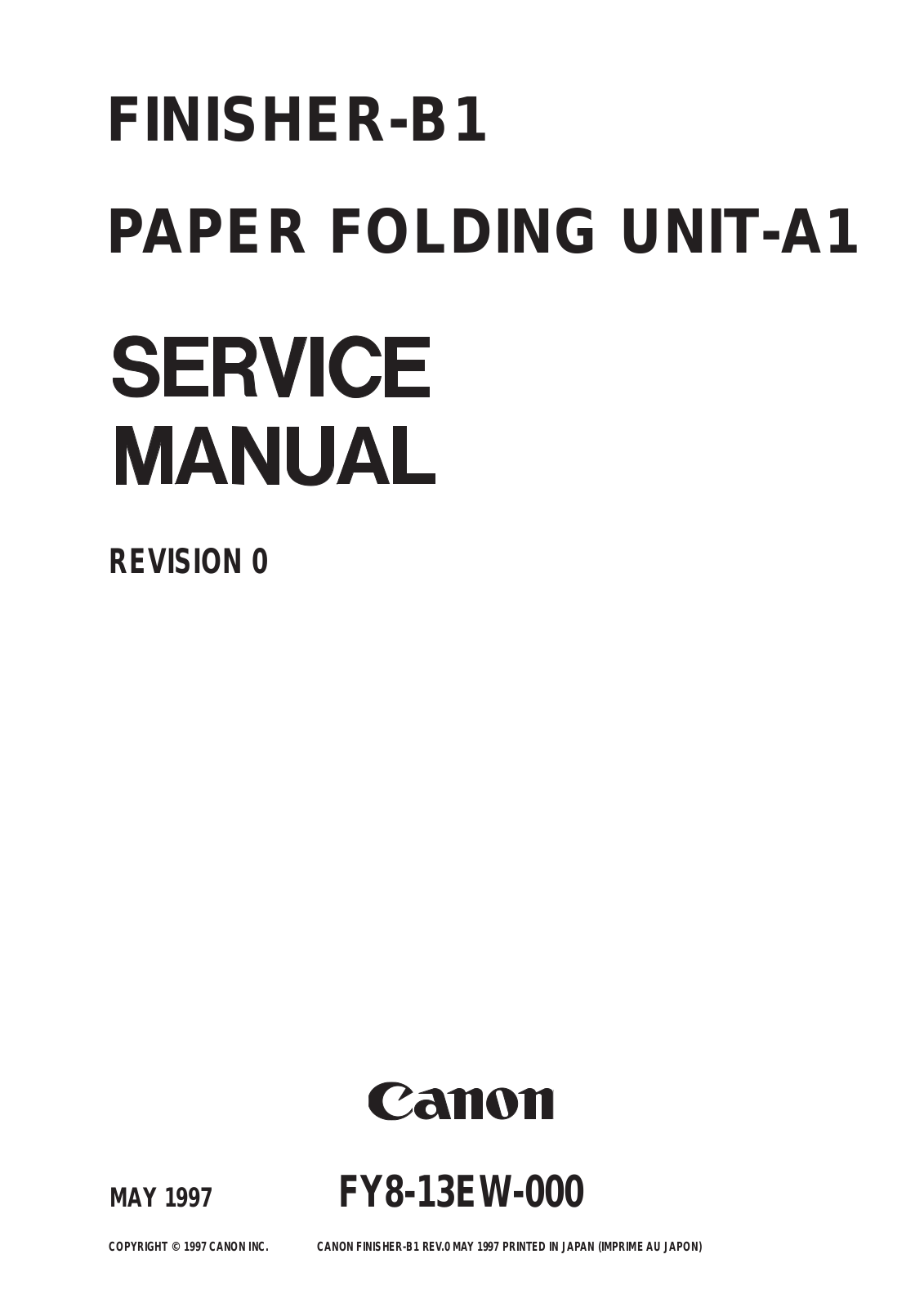 Canon GP605, Gp-605v, Gp-600 Service Manual Finisher