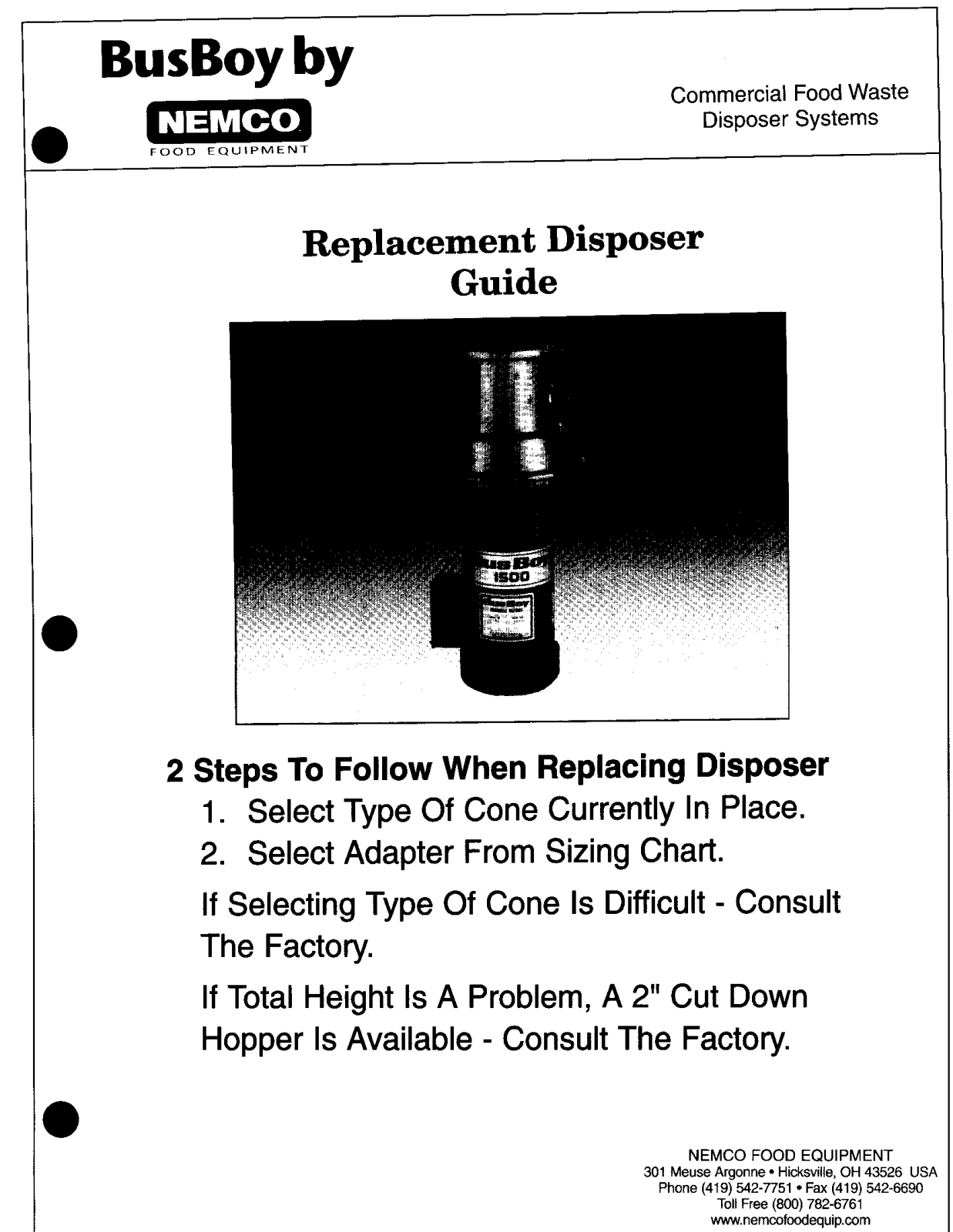 Bus Boy ADAPTER SHEET User Manual - ManualMachine.com