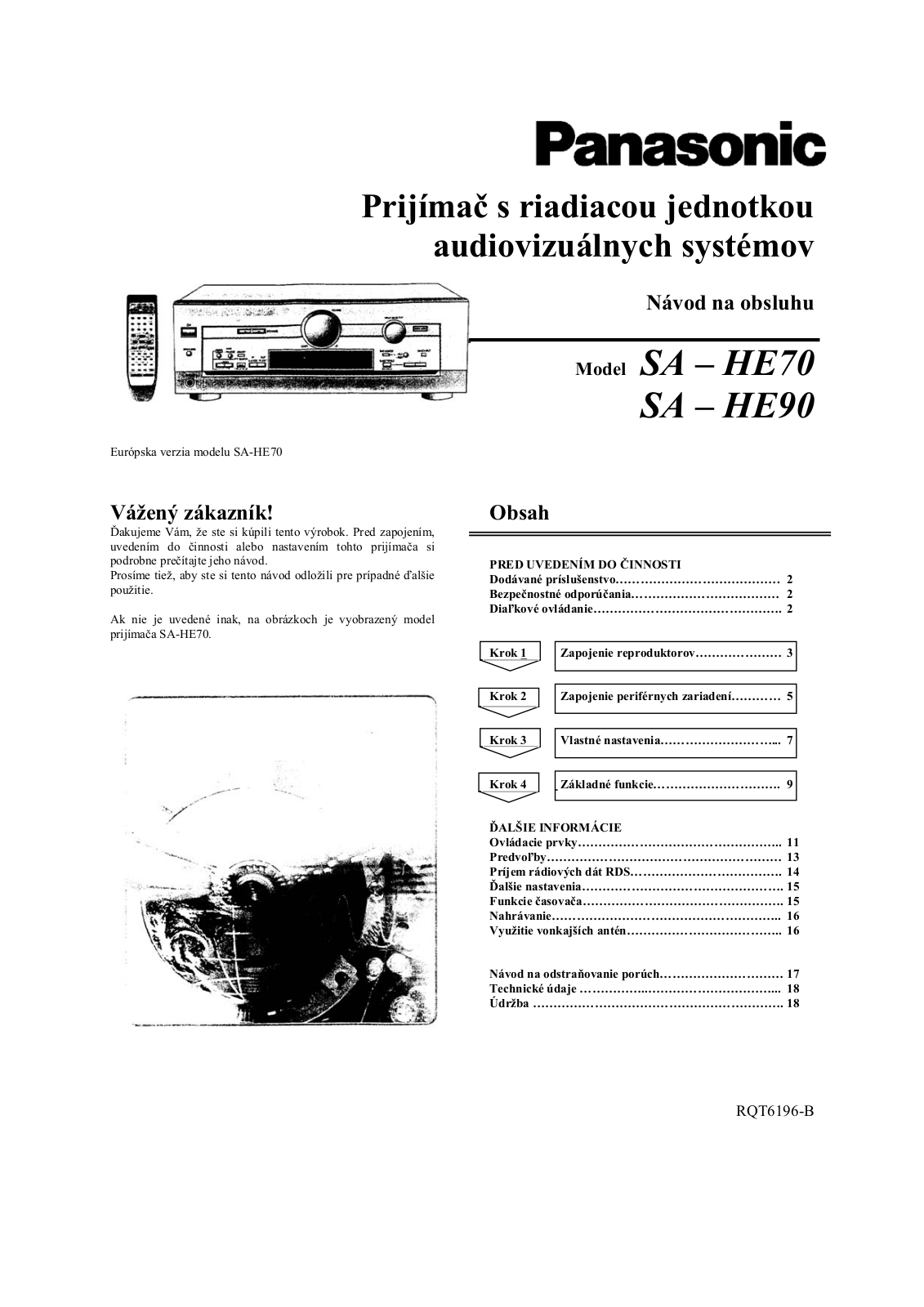 Panasonic SA-HE90, SAHE70 User Manual