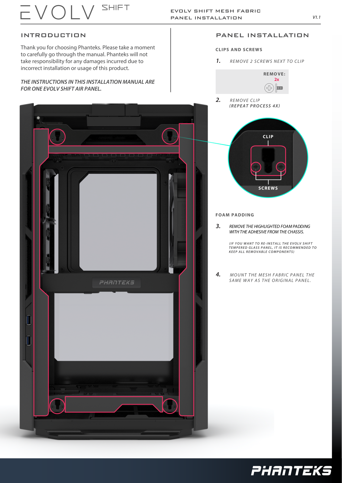 Phanteks Evolv shift User Manual