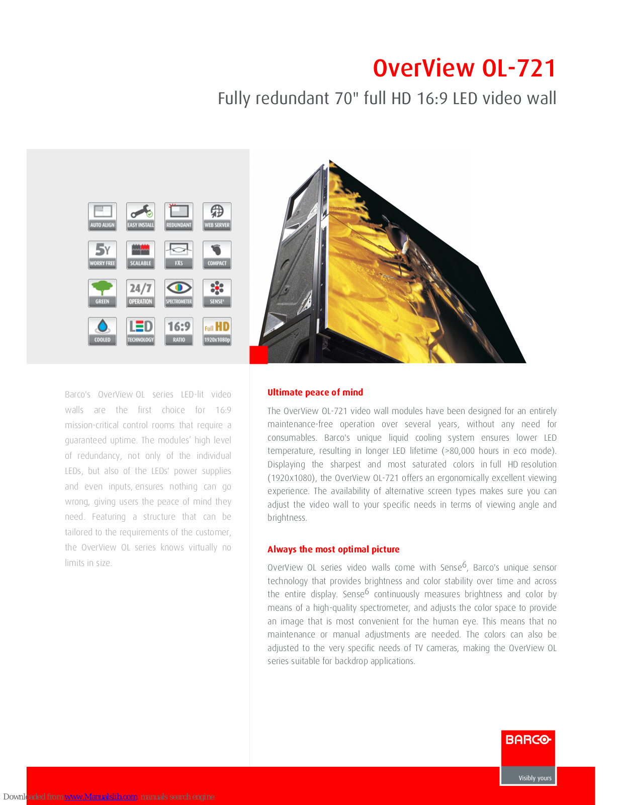 Barco OL­-721 Product Specifications - ManualMachine.com