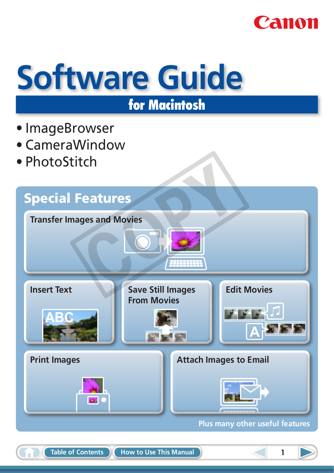 Canon SD4500 IS Brown Software Guide for Macintosh