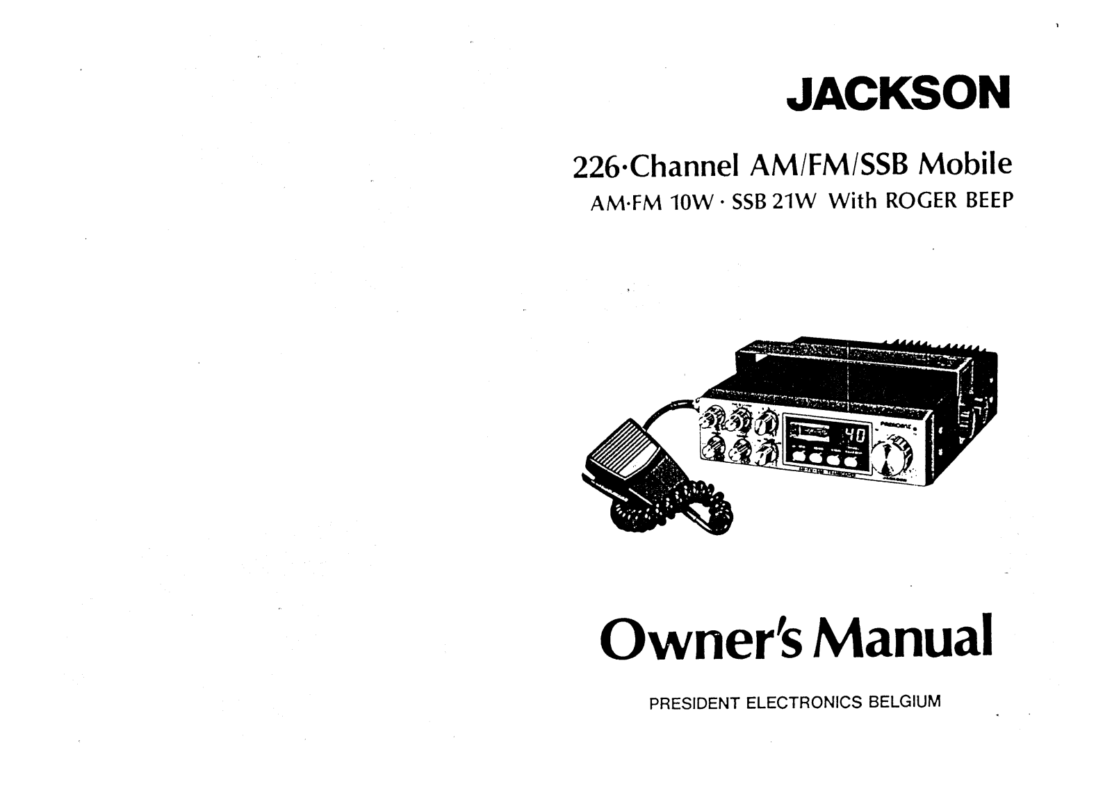 President Jackson (Mk1) User manual - ManualMachine.com