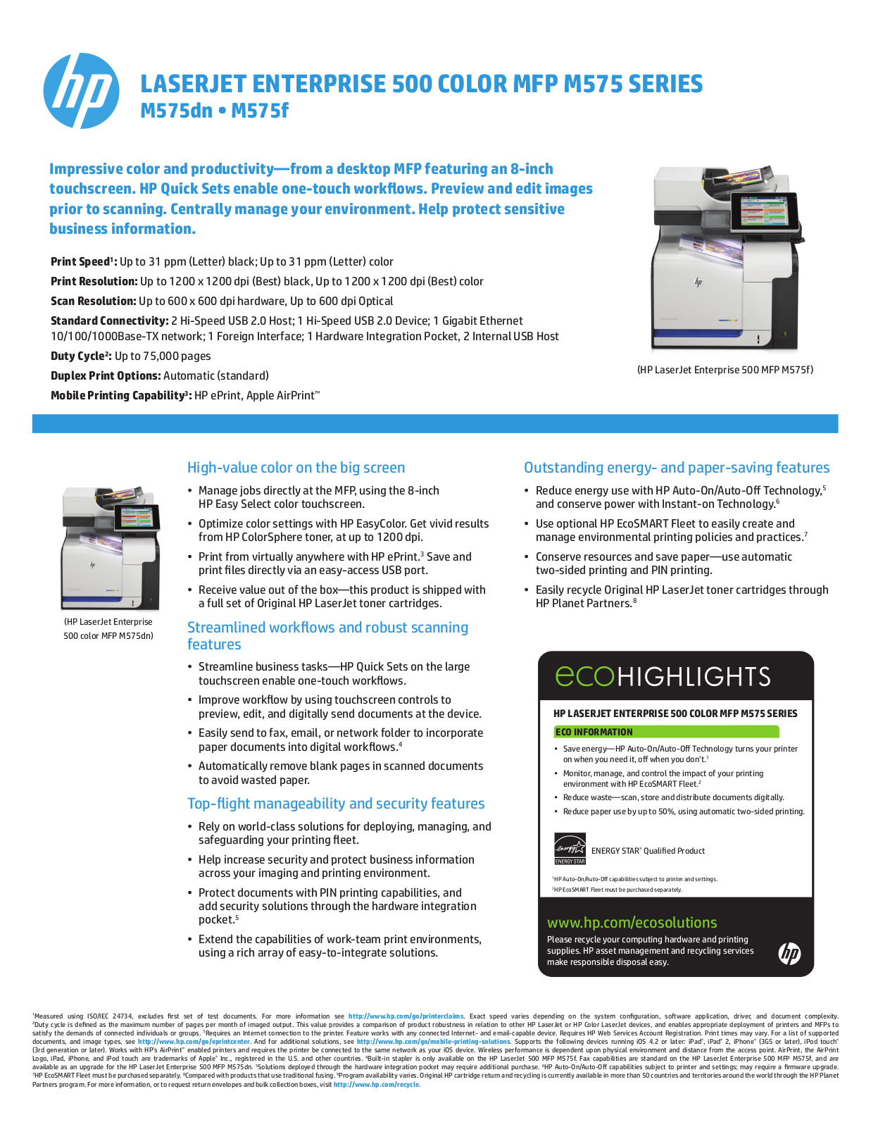 HP m575 Datasheet