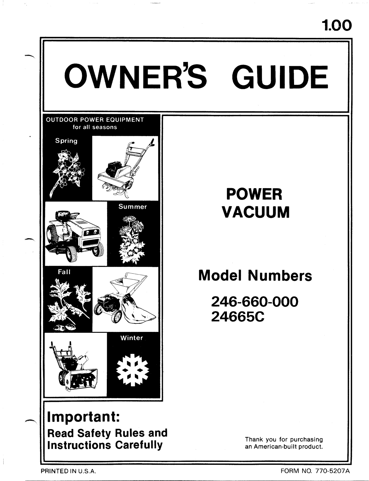 MTD 24665C User Manual