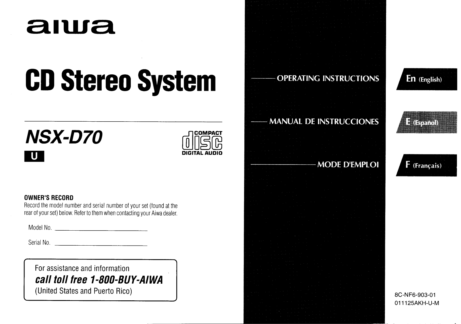 Sony CXND70 Operating Manual