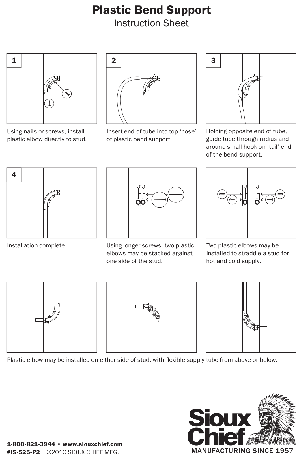 Sioux Chief PEX Bend Elbow User Manual - ManualMachine.com