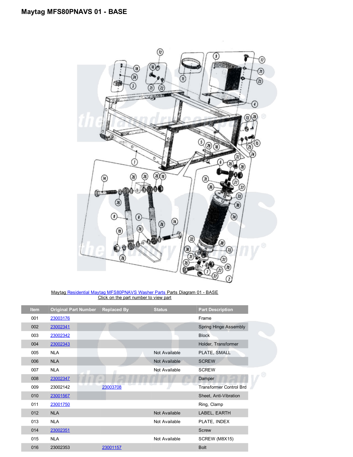 Maytag MFS80PNAVS Parts Diagram