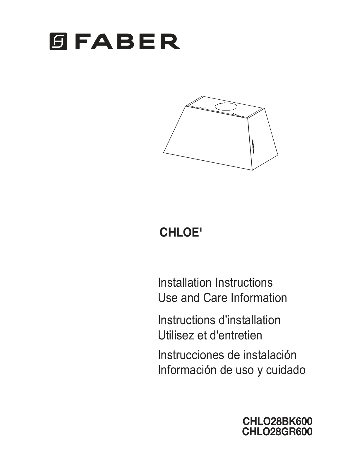 Faber CHLO28GR600 Instruction Manual