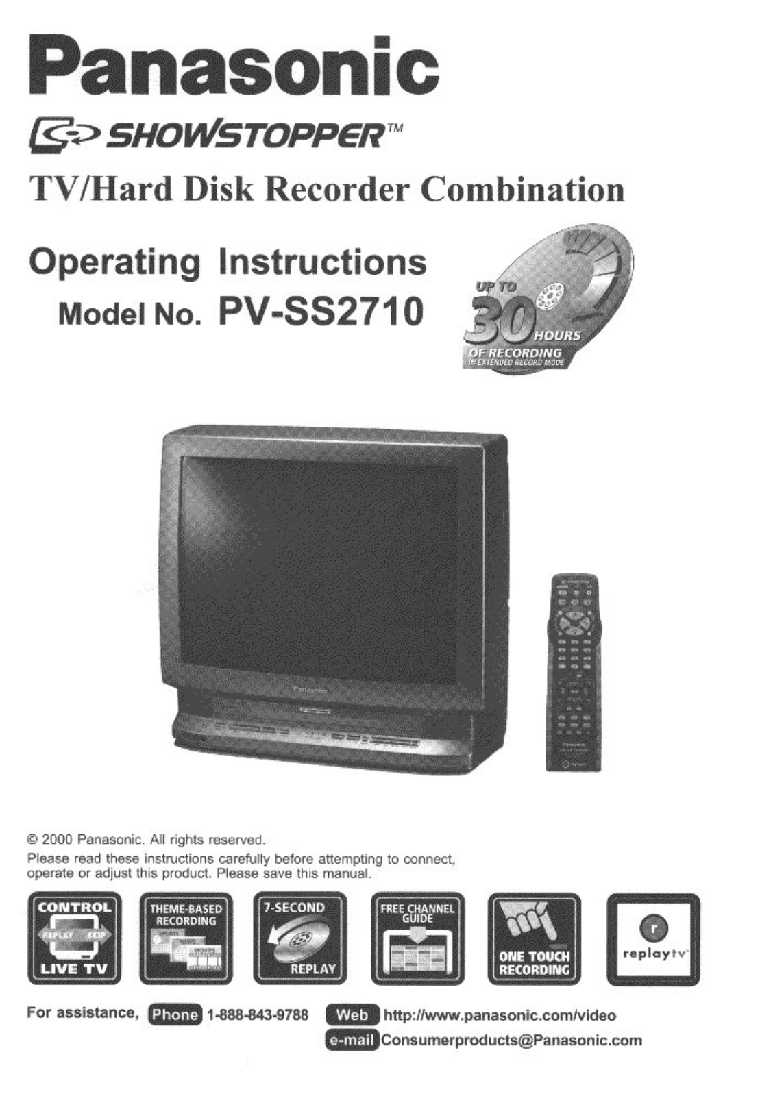 Panasonic PV-SS2710 User Manual