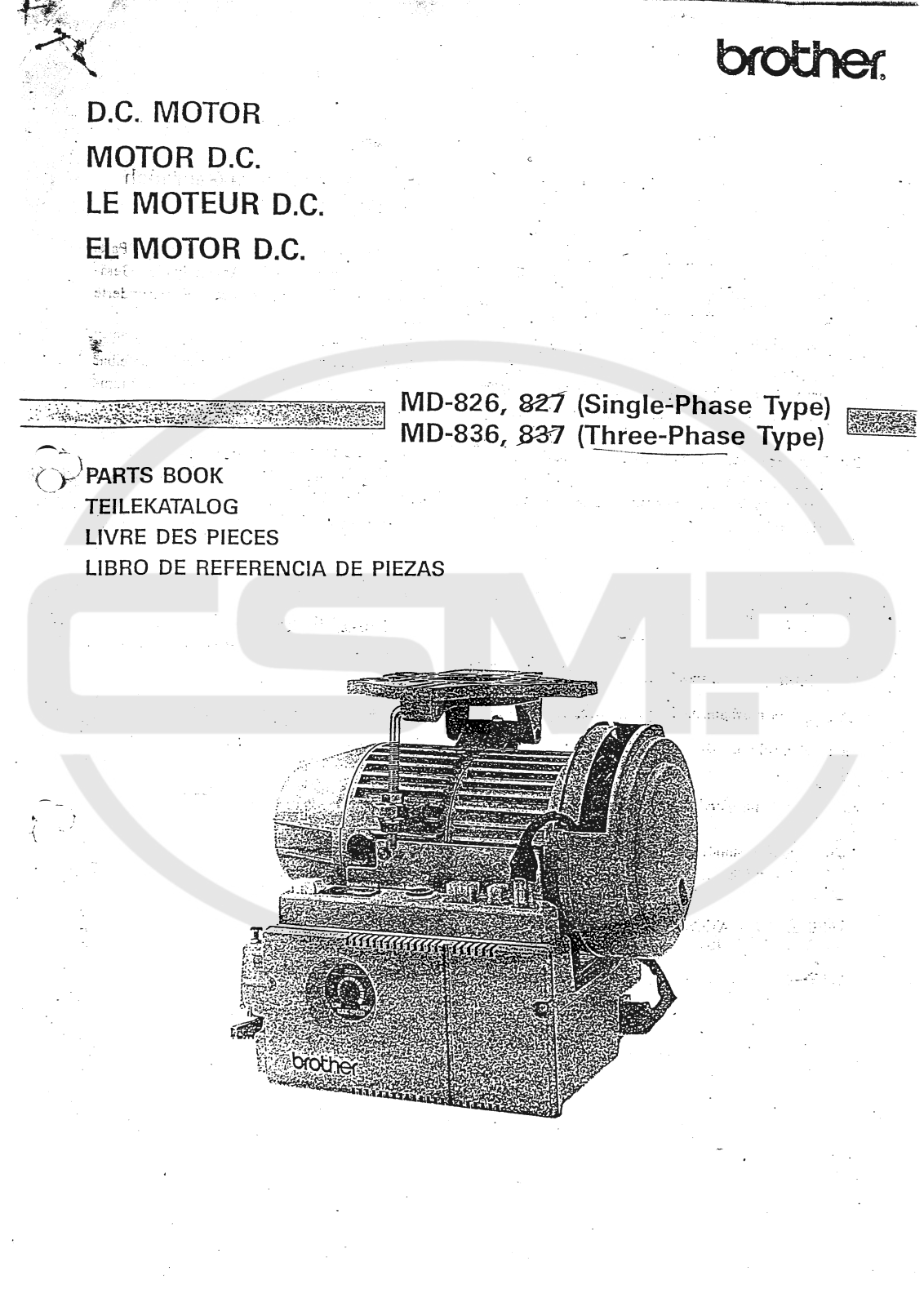 Brother MD 837 Parts Book