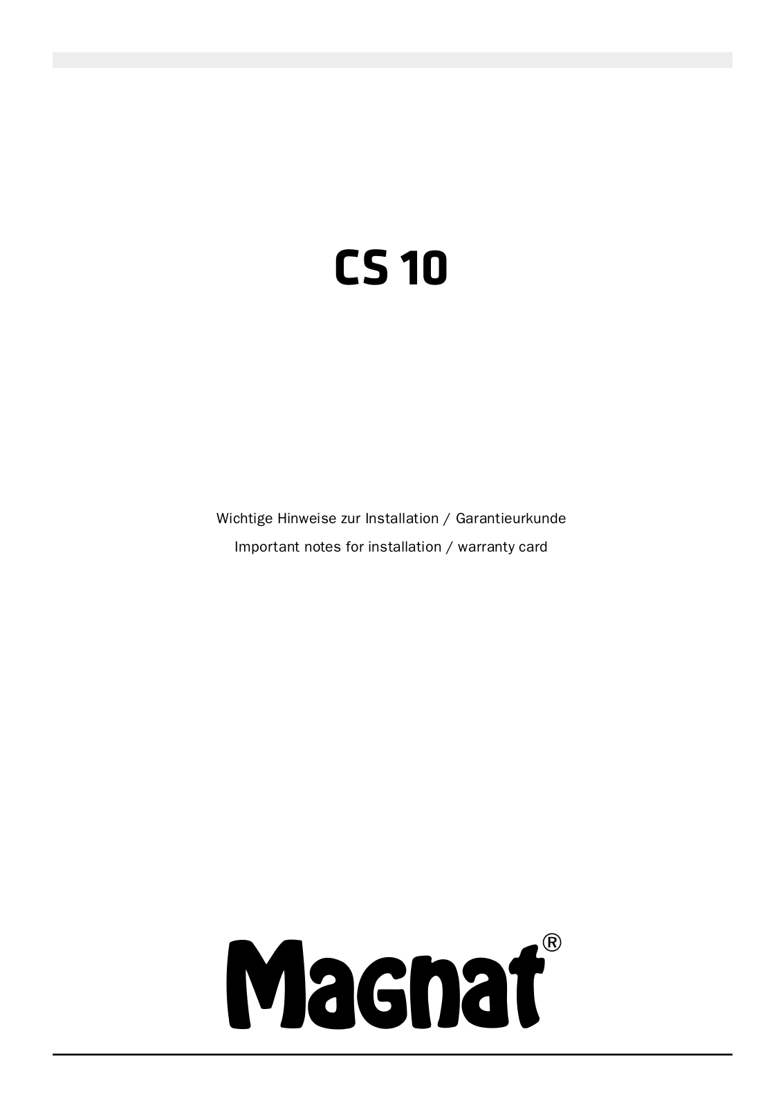 Magnat CS 10 User manual