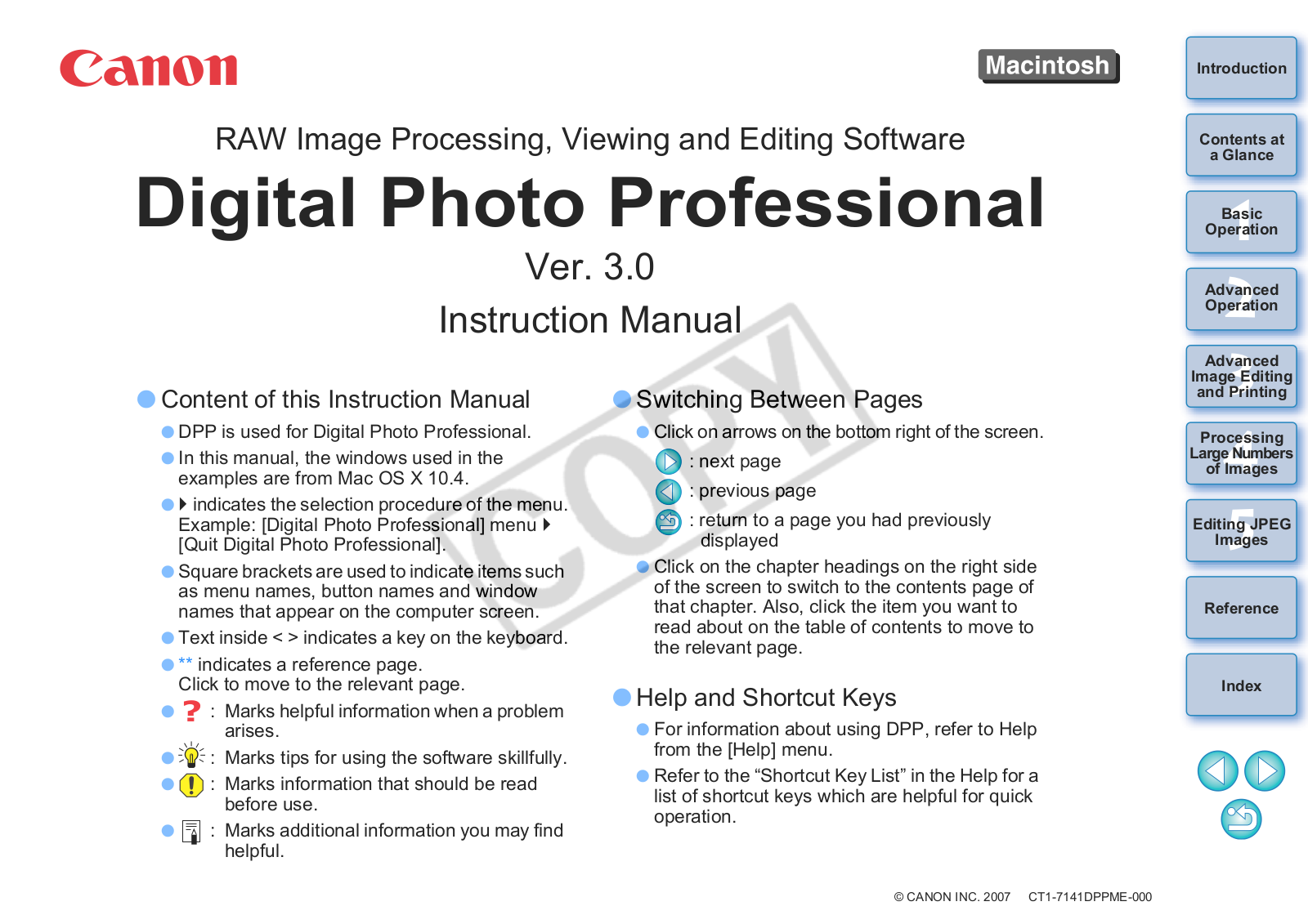 Canon DIGITAL PHOTO PROFESSIONAL 3 Instruction Manual