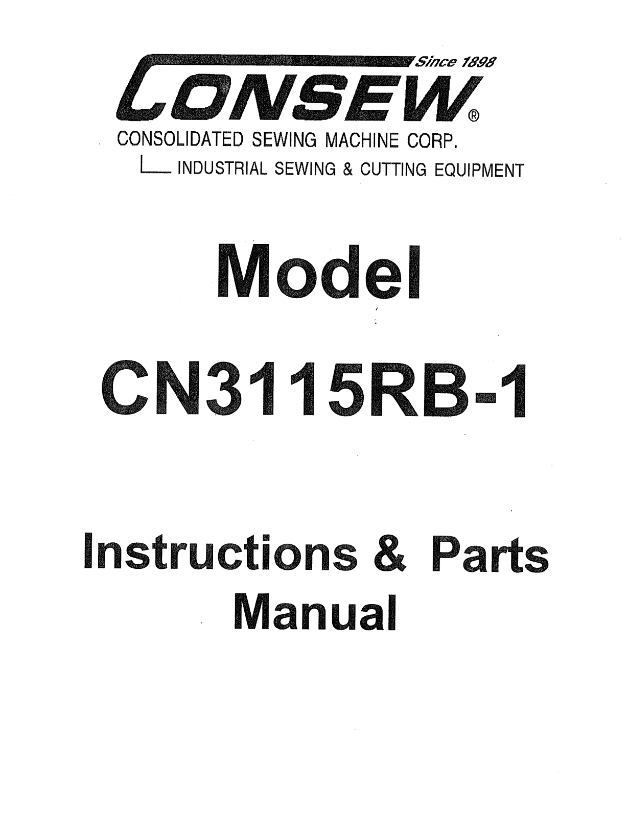 CONSEW CN3115RB-1 Instruction Manual