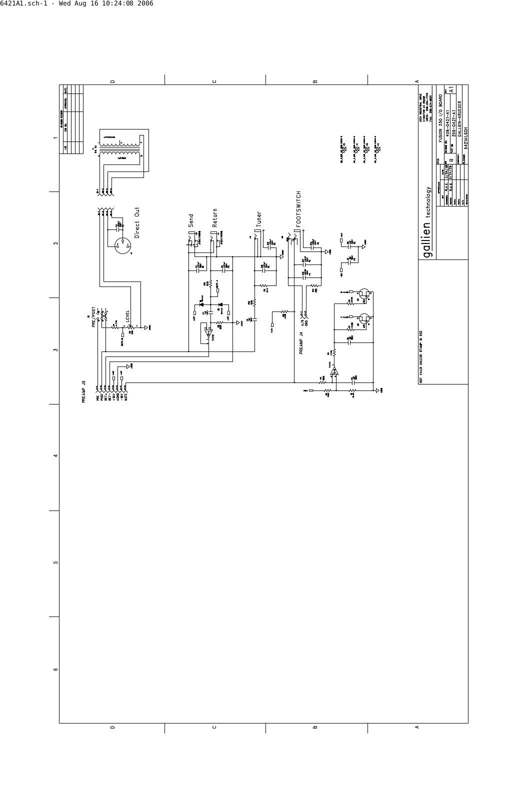 Gallien Krüger 550 Schematics