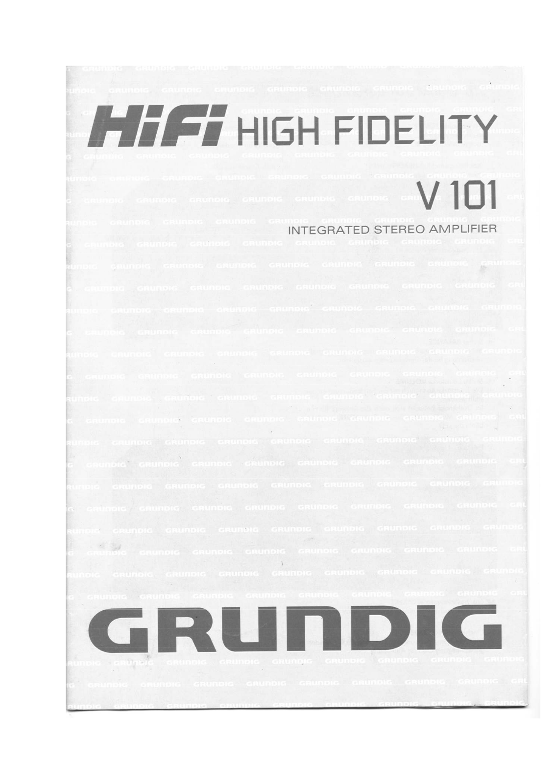 Grundig V-101 Owners manual