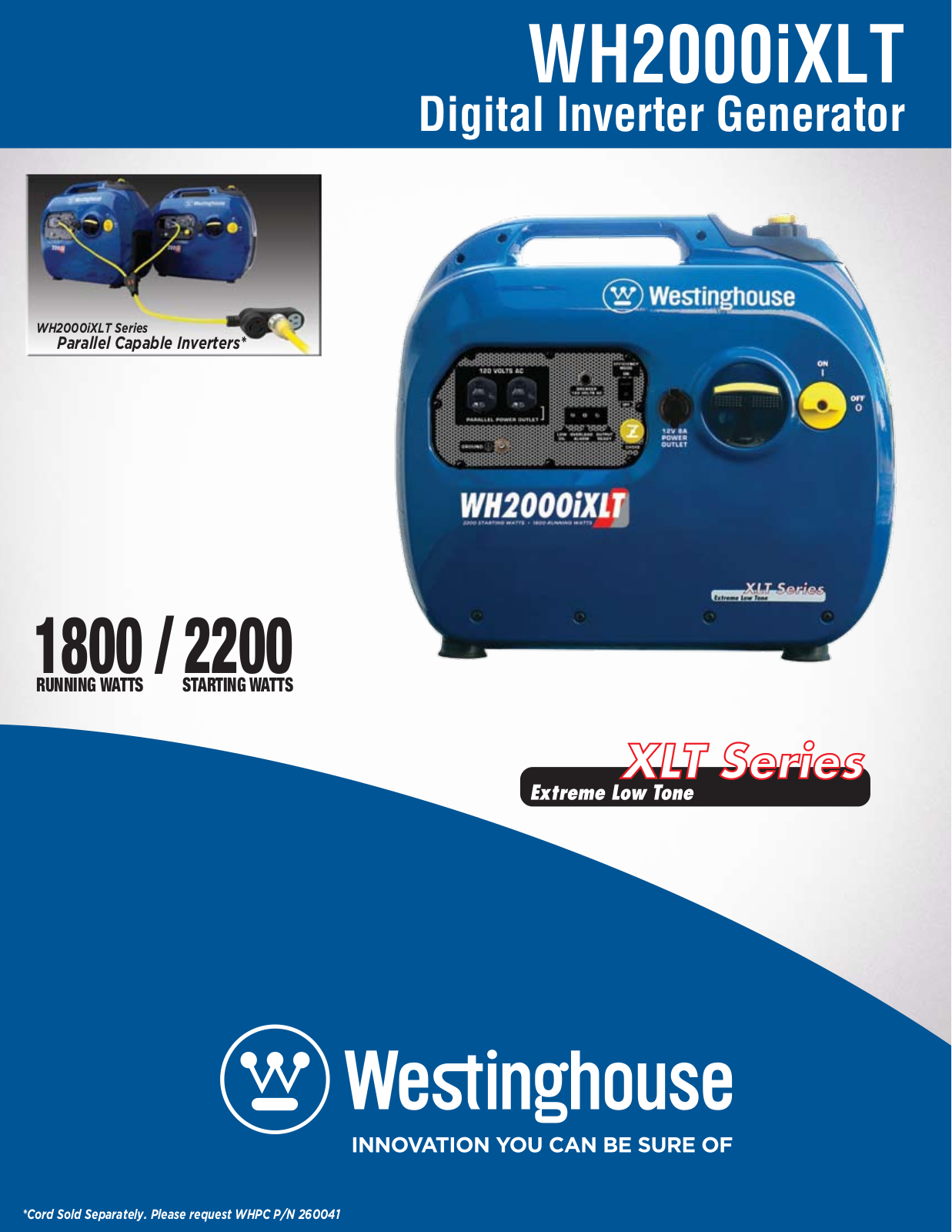 Westinghouse WH2000iXLT Specification