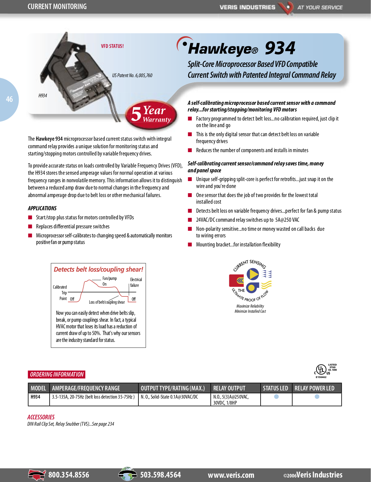 Johnson Controls H934 Catalog Page