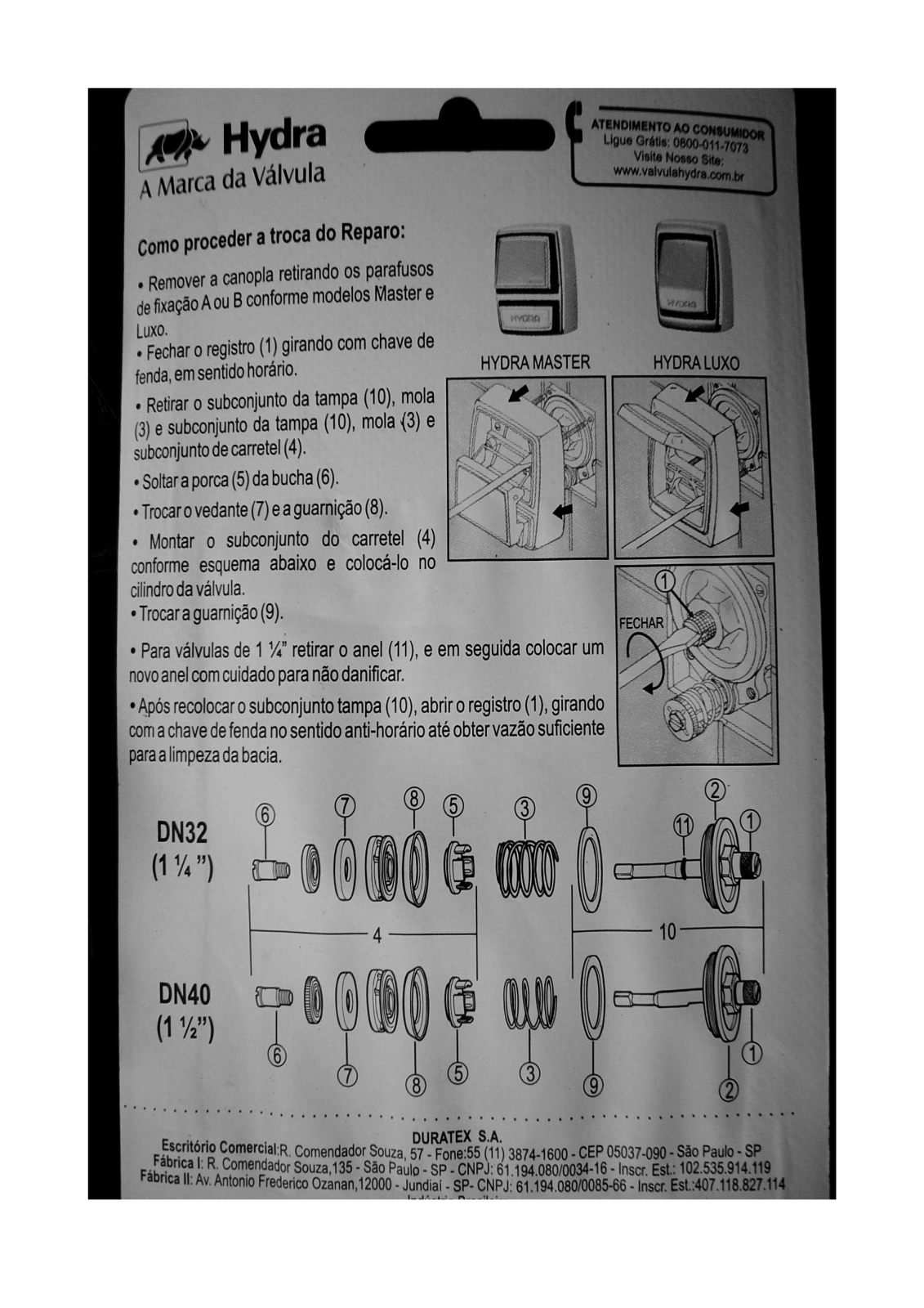 Hydra DN32, DN40 User Manual - ManualMachine.com