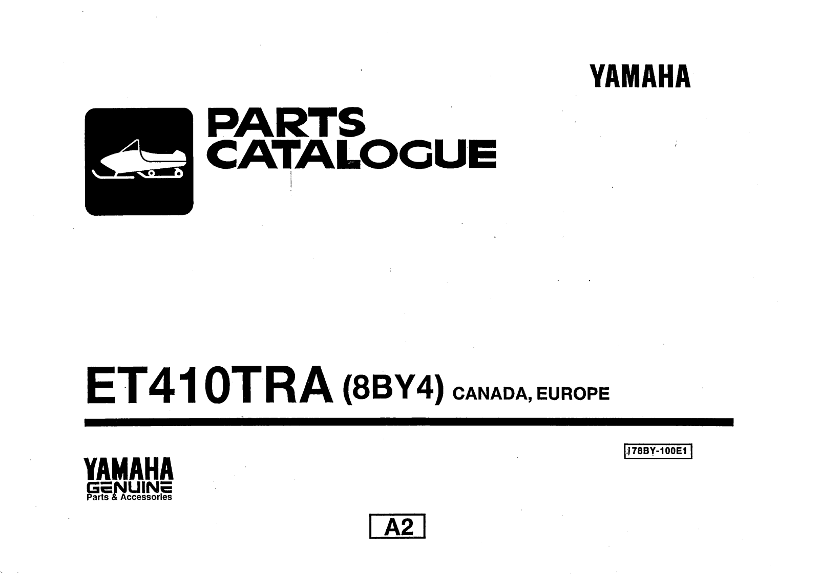 YAMAHA ET410TRA PARTS CATALOGUE