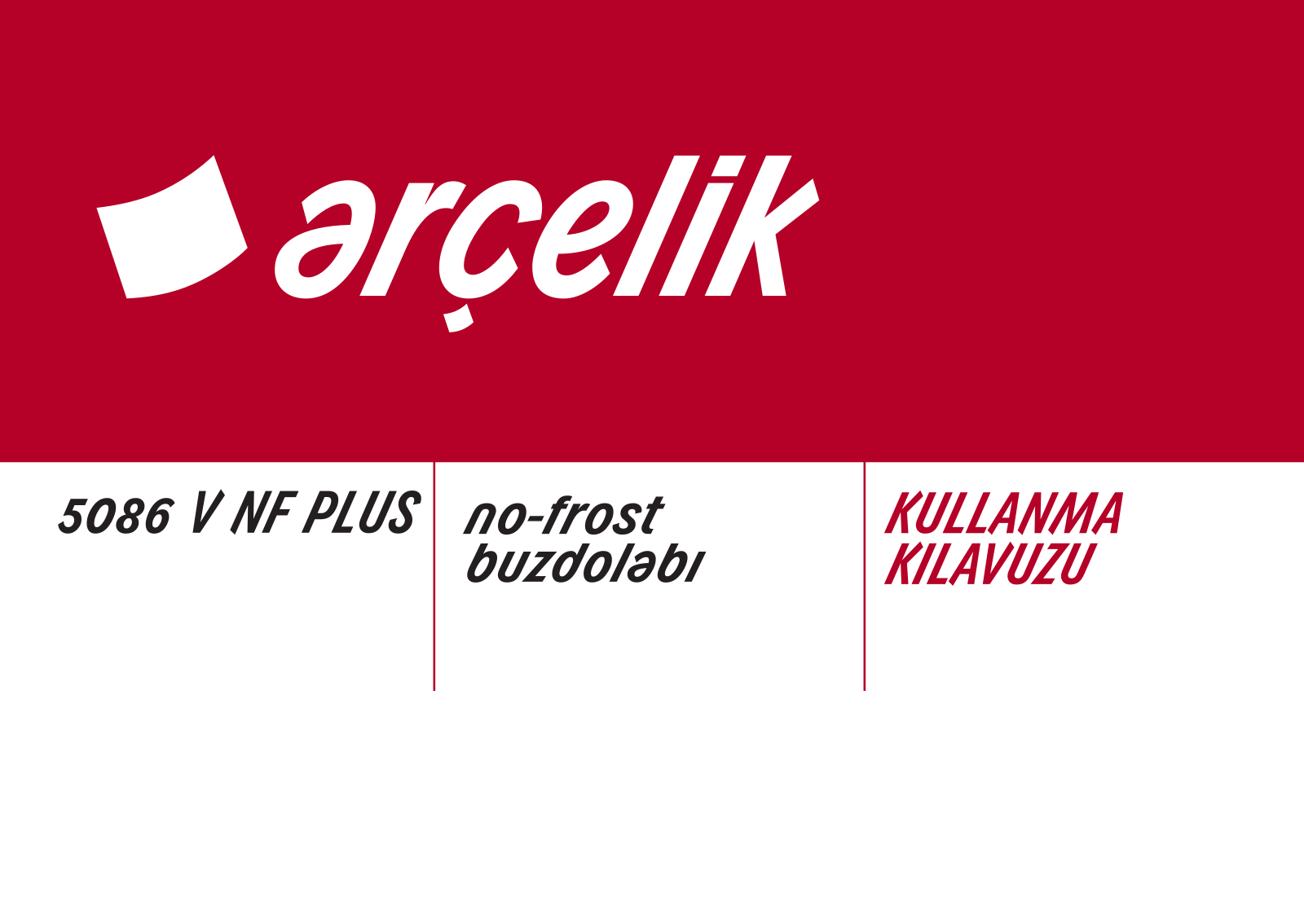 Arçelik 5086 V NF Plus User manual