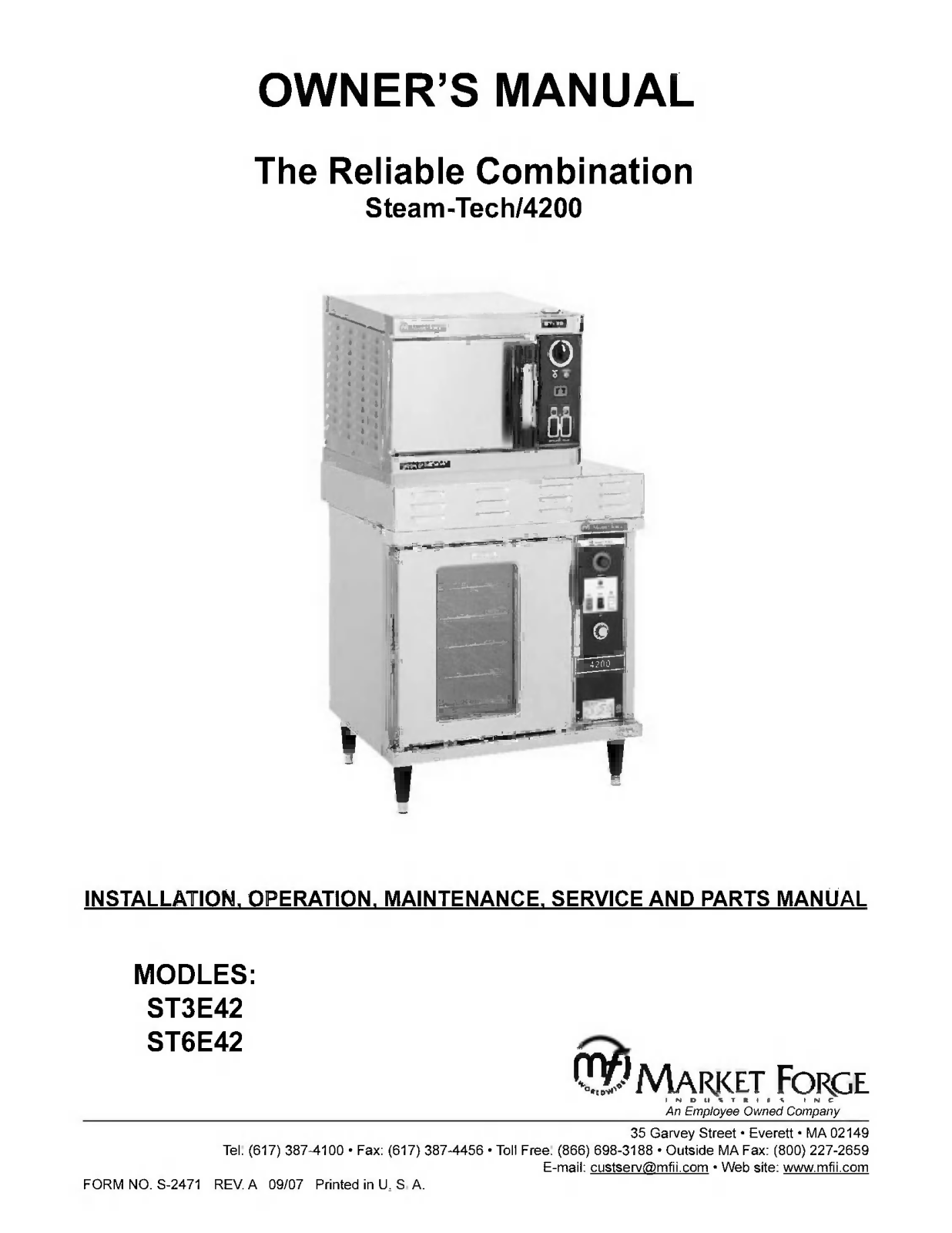 Market Forge ST-6E, ST-3E42 User Manual