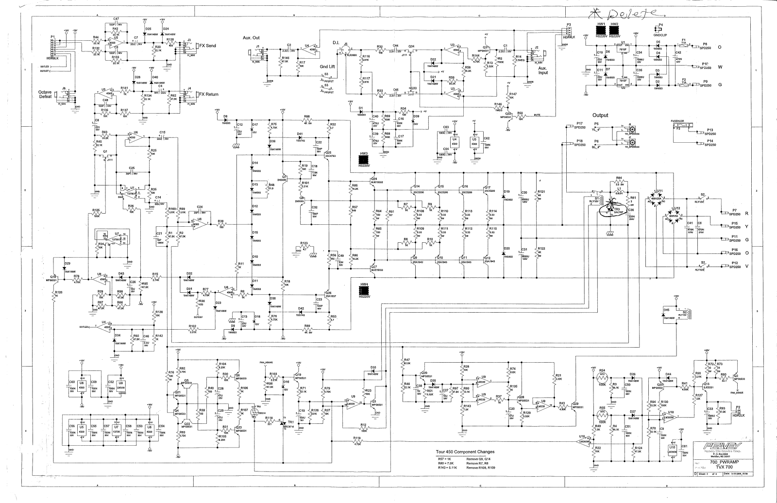 Peavey Tour-450 Schematic