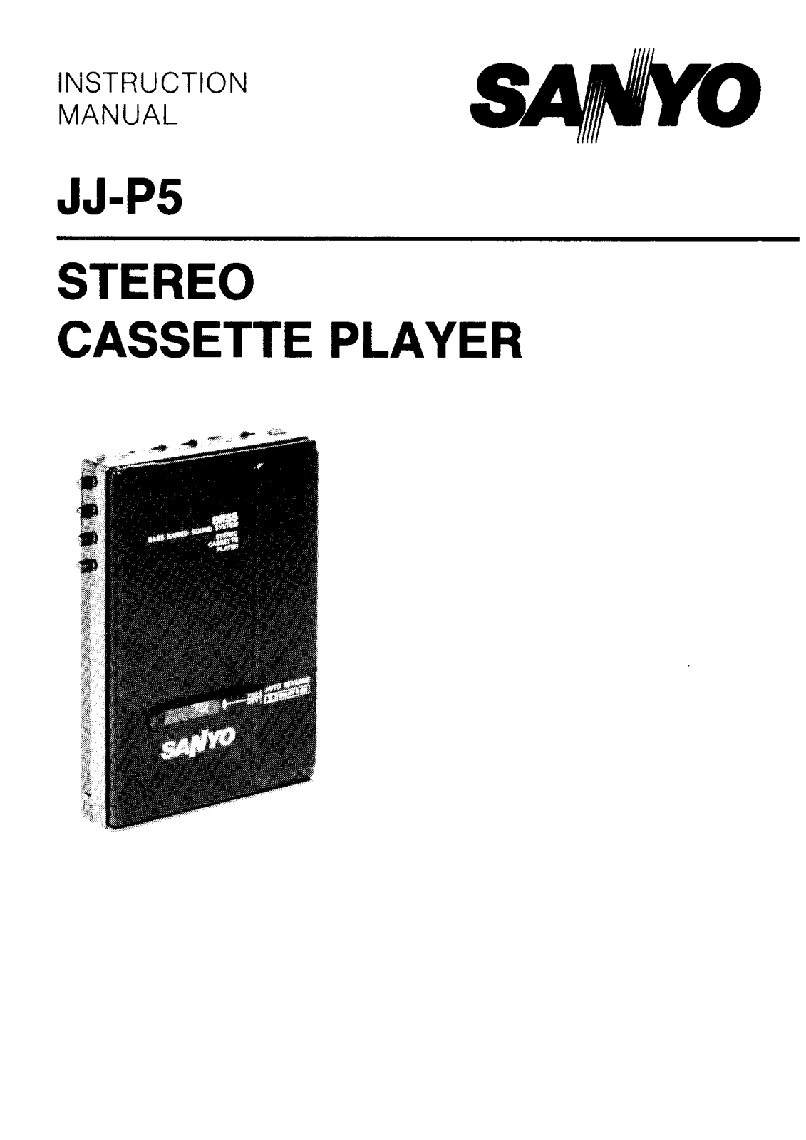 Sanyo JJ-P5 Instruction Manual