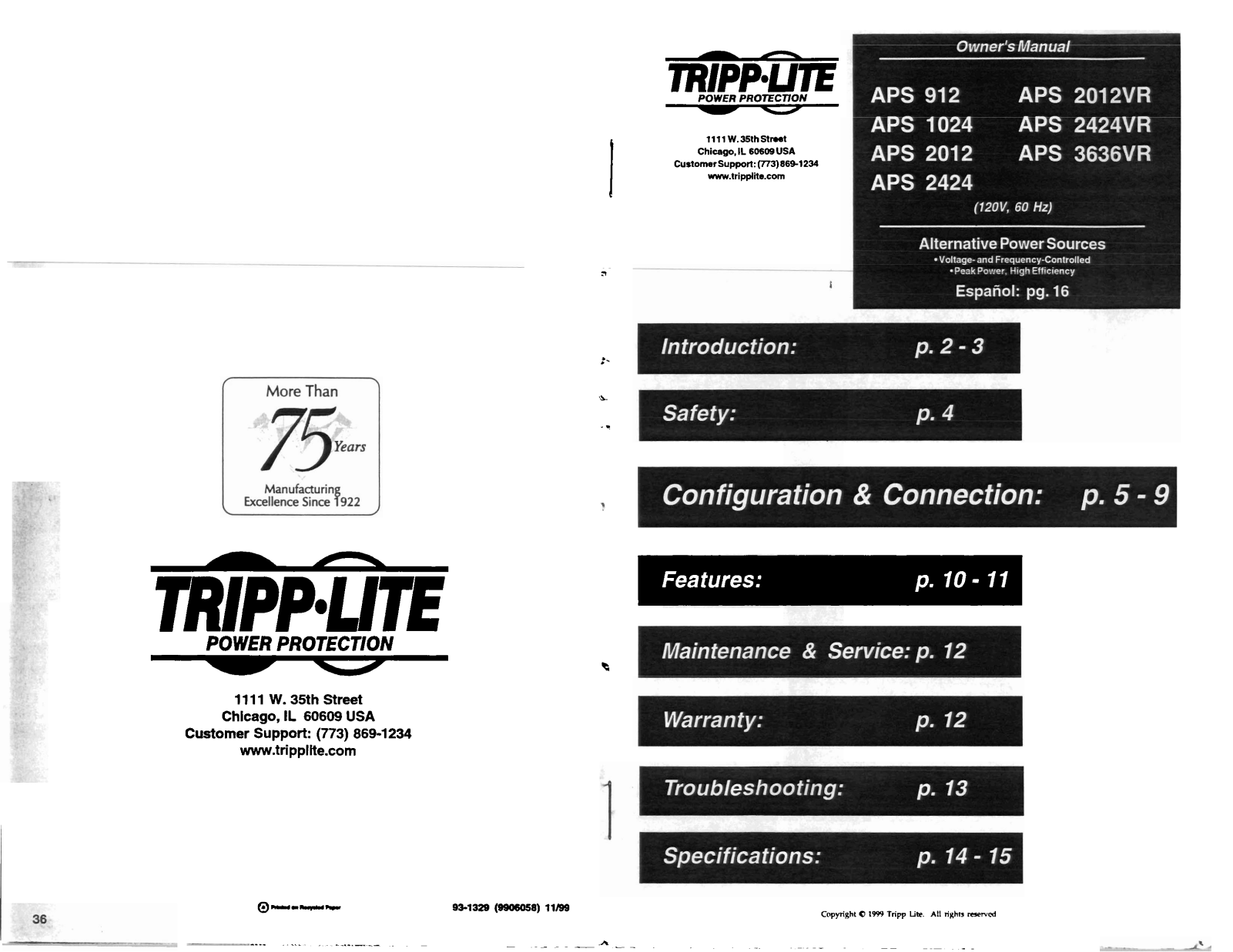 Tripp Lite APS 2424VR, APS 2012VR, APS 1024 User Manual - ManualMachine.com